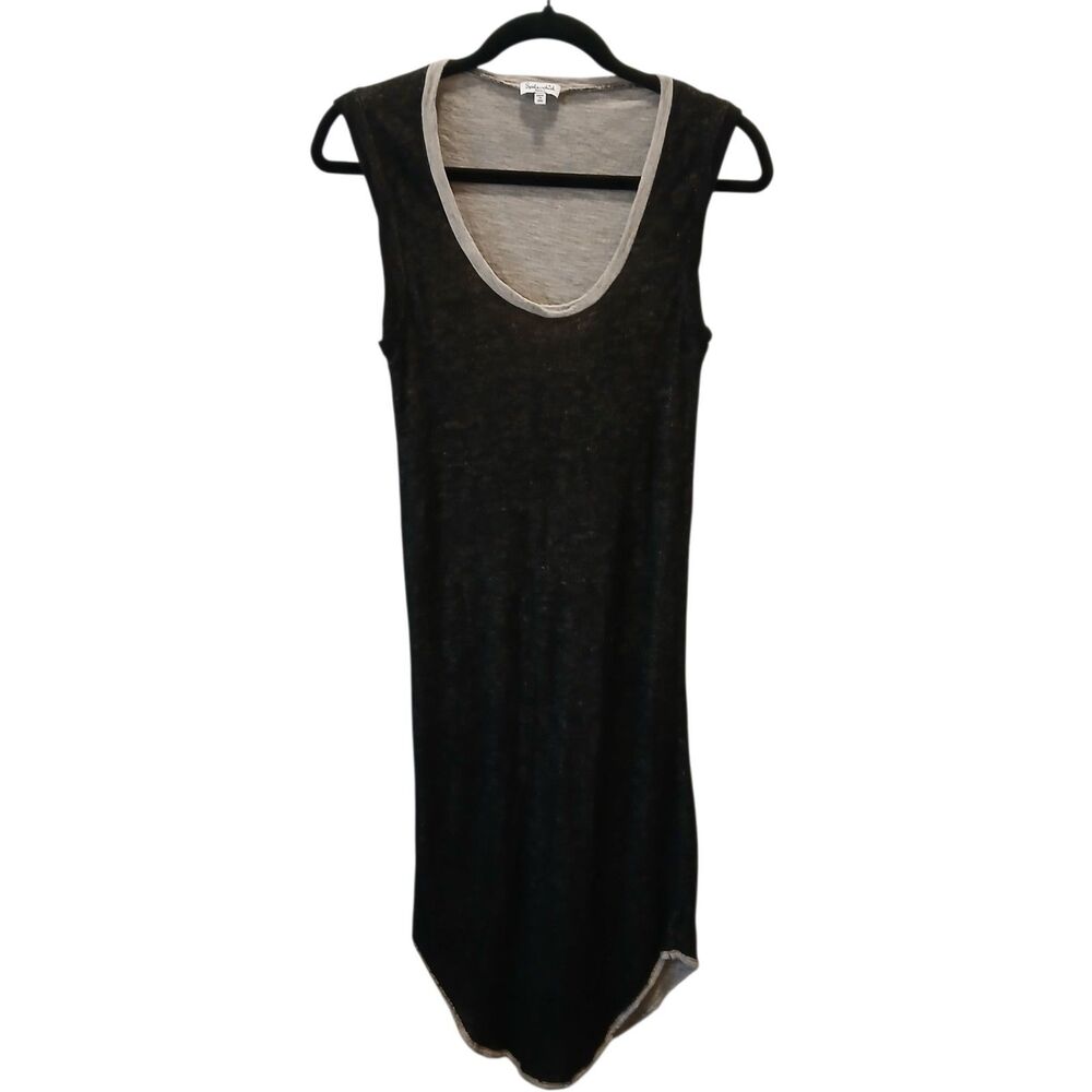 Splendid Dress Small S Womens Black Gray Burnout Tank Midi Scoop Neck